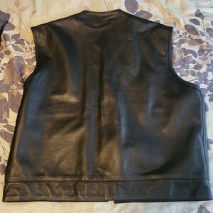 Men's Black Leather Vest